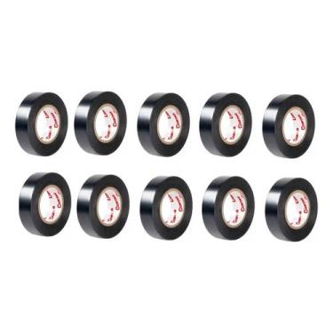 Imagem de Kit 10 Fita Isolante Profissional Cortag 18mm X 20m