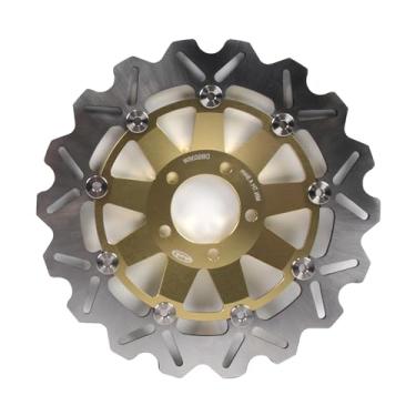 Imagem de 1 peça de rotor de disco de freio dianteiro flutuante compatível com Kawasaki ZZR250 1992, ELIMINATOR ZL 600 1995-1999, W650 1999-2006, W800 2011-2018, peças de acessórios de motocicleta douradas