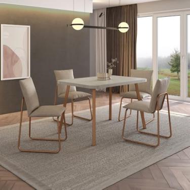 Imagem de Conjunto Sala de Jantar 4 Cadeiras Monte-carlo Carraro Pet Ros