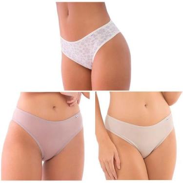 Imagem de Kit Calcinha Del Rio Feminina 3 PeçasBiquíni - DELRIO, Bege, Marrom, G