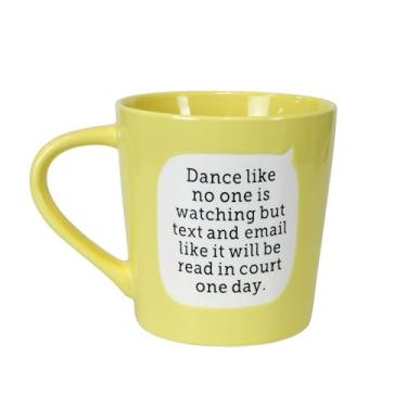 Imagem de Enesco Caneca de café Our Name is Mud Dirty Text and Email Read in Court, 473 ml, amarela