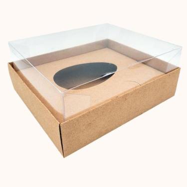 Imagem de 10 Caixas para Ovos de Colher - Tampa de acetato para 350/500gr Branco