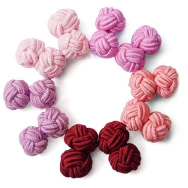 Imagem de Abotoaduras de tecido de seda HONEY BEAR, conjunto de 5 pares para presente de camiseta masculina 10.3mm