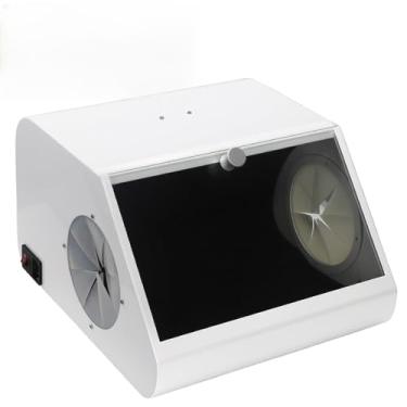 Imagem de Caixa de extração a vácuo para coletor de pó odontológico de bancada de laboratório, armário de jateamento de areia sem poeira com janela grande e ventiladores duplos integrados, com luz LED e filtro