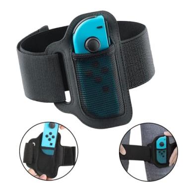 Imagem de Adjustable Nylon Leg Strap for Nintendo Switch OLED Joycons - Elastic Sports Band Accessories Compatible with Ring Fit Adventure Game, Secure Fit & Adjustable Design (Black)