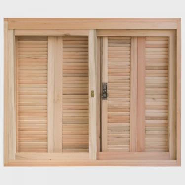 Imagem de Janela de Madeira Veneziana 100x120cm Com Caixilho 14cm ewk 100 Rondosul