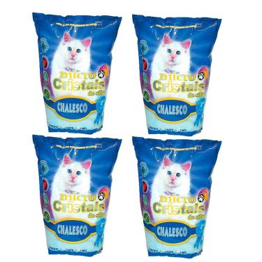 Imagem de Kit 04Un Areia Higiênica Chalesco Micro Cristais Sílica