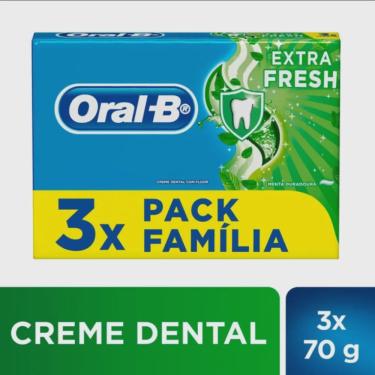 Imagem de Kit creme dental oral-b extra fresh 70G com 3 unidades