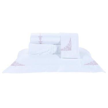 Imagem de Jogo Lençol Queen Torino 4Pçs 400 Fios Bordado 100% Algodão