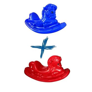 Imagem de Gangorra cavalinho azul E vermelho