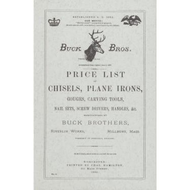 Imagem de Buck Brothers Price List of Chisels, Plane Irons, Gouges, Carving Tools, Nail Sets, Screw Drivers, H