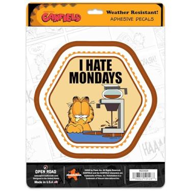 Imagem de Adesivo de vinil Garfield I Hate Mondays - Adesivo Garfield engraçado para mesa de escritório, carro ou espaço de trabalho