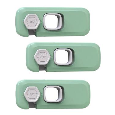 Imagem de Trava de Segurança Gaveta Armario Geladeira Kit 3 unidades Protege Bebe Criança Evita Acidente Porta Resistente Fechadura