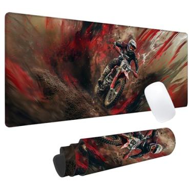 Imagem de Mouse pad para jogos Dirt Bike, tapete de mesa de escritório, base de borracha antiderrapante, tapetes de mouse estéticos legais para computador, laptop, teclado, escola, casa, mesa, jogador