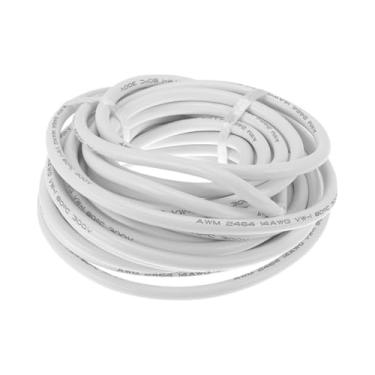 Imagem de Hihaha Fio de terra elétrico automotivo fio de alimentação 30FT branco TC 1 peça 14AWG 3 condutores totalmente isolados e revestimento de toque macio universal