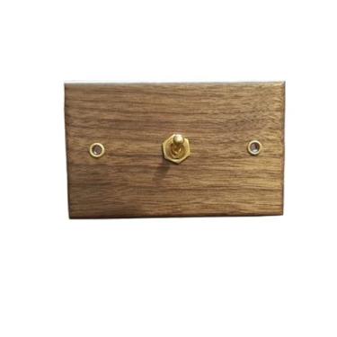 Imagem de Painel de interruptor de tomada de parede americano antigo de madeira maciça pura vintage 15A interruptor de luz de parede 118 mm x 75 mm (1gang2way)