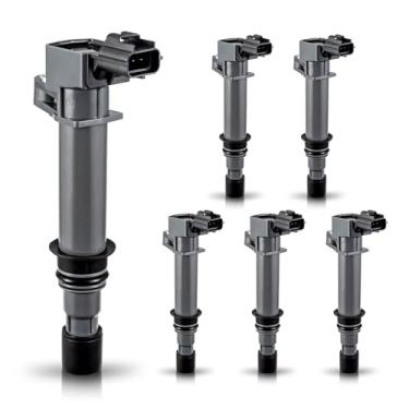 Imagem de Bobinas de ignição de reposição ENA, pacote com 6, compatíveis com Jeep Cherokee Liberty Commander Dodge Dakota Durango Nitro Ram 1500 Mitsubishi 3.7L V6 C1231 5C1114 UF-270 UF-297 UF-399