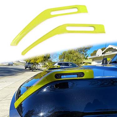 Imagem de RERPRO Guarnição da tampa do capô Trail Miras para Ford Bronco 2/4 portas 2021 2022 2023 2024 2025 acessórios capas de dobradiça do capô tampa lateral do capô adesivo decorativo acessório, 1 par verde