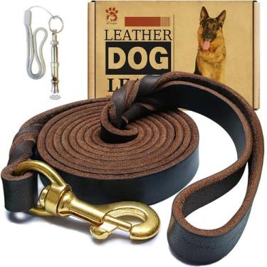 Imagem de Coleira de cachorro Meruogkar Leather 6 pés x 3/4 polegadas para cães 