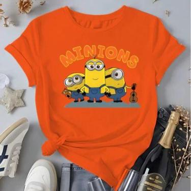 Imagem de Camiseta Femenina Desenho Os Minions Blusa 100%Algodão - loja dinka, G