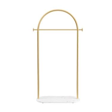 Imagem de PEKJI Cabideiro de ferro com base de mármore estável em pé cabide de chapéu rack de vestuário multifuncional cabide de trilho para pendurar no guarda-roupa