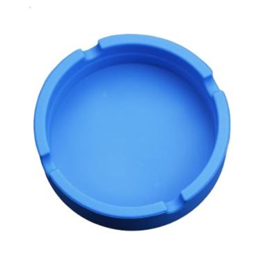 Imagem de Cinzeiro 1 peça cinzeiro redondo quadrado colorido de silicone para sala de estar, quarto e mesa Cinzeiro de Mesa(Blue)