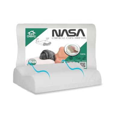 Imagem de Travesseiro Nasa Cervical Ortopédico 14/12cm Altura Espuma Toque Nasa Macio - Lar Conforto