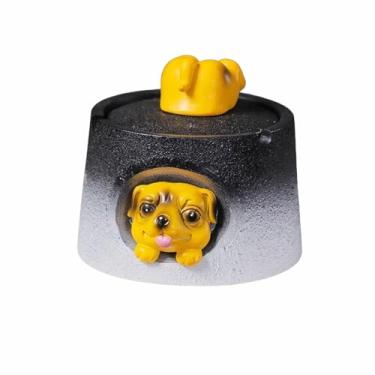 Imagem de Cinzeiros de mesa de cerâmica de criatividade cinzeiro de mesa para interior divertido bonito na moda para fumar para uso doméstico escritório ornamentos (tamanho: Black B)