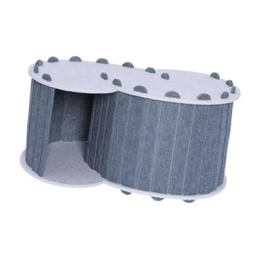 Imagem de Generic Cat Play Tunnel Bed House Pet Supplies Toy Interactive Confortável Playground Breathable para 2 Cats Cave Cat com 2 buracos, Cinza Escuro