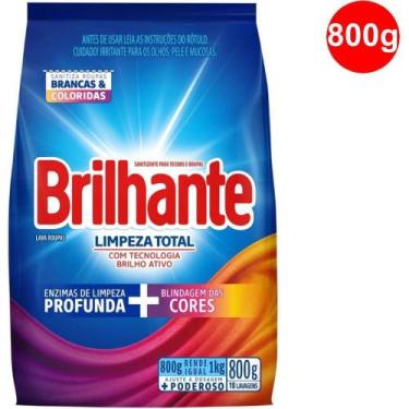 Imagem de Sabão em Pó (Lava Roupas) Brilhante Sanitizante Limpeza Total 800g - U