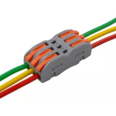 Imagem de 10 Conector Rápido Emenda Fios Cabos Inline Mola 3 Vias 32a - Sibratec