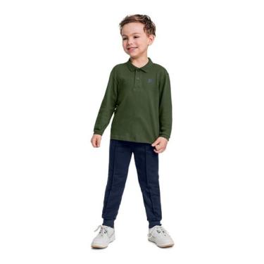 Imagem de Conjunto com Camisa Polo e Calça para Menino Quimby, Verde, 14