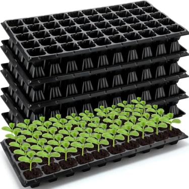 Imagem de Bandejas de sementes, 128 células, 54 x 28 x 4 cm, kit de germinação de plantas duráveis para vegetais, flores, ervas (10)
