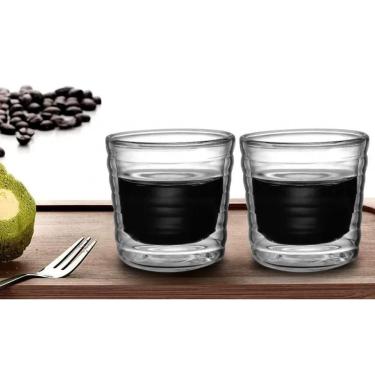 Imagem de Jogo de Xícara Vidro Duplo Bistro Para Cafe Cappuccino