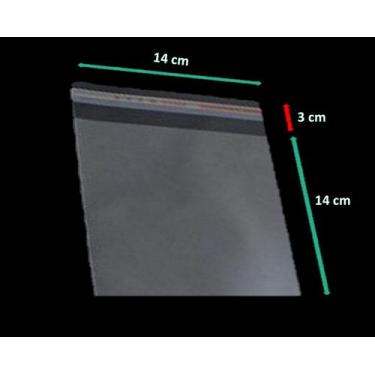 Imagem de Saco Adesivado Plástico Transparente Vabene 14x14+3cm 100 Unidades