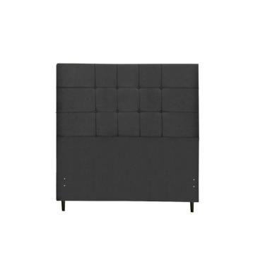Imagem de Cabeceira New Barcelona  Estofada Com Botão de Tecido para Cama Box Casal King Size 195Cm Preto 