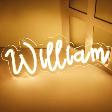 Imagem de attneon Placa De Neon Com O Nome William Attneon, Luz Led Para Quarto Infantil, Decoração Festa Aniversário, Personalizável Parede, Menino Perfeito, Tamanho 34 X 13,5 Cm (Jtld096)