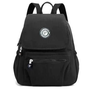 Imagem de Mochila feminina de nylon impermeável, leve, caminhada, acampamento, ciclismo, Balck-new, One Size