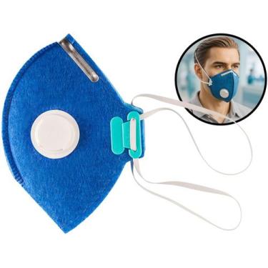 Imagem de Máscara De Feltro Reutilizável Com Válvula Proteção Respiratória Contr