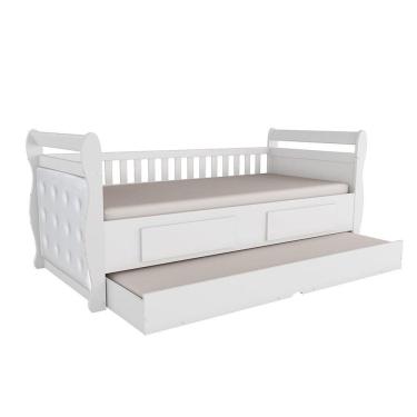 Imagem de Bicama para Quarto Infantil 100% Mdf Maria Branco Brilho