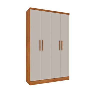 Imagem de Guarda Roupa Roupeiro Amsterdan 4 portas Cinamomo Off White - Tcil Móveis