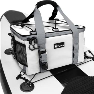 Imagem de FunVZU Cooler para prancha de remo, bolsa térmica de SUP à prova d'água com zíper de TPU, material de PVC durável, capacidade de 26L para 42 latas, acessórios de prancha de remo para stand-up paddle