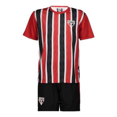Imagem de Kit São Paulo Mini Craque Infantil Vermelho e Preto