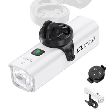 Imagem de TOWILD CL2000 Luzes de bicicleta para passeios noturnos, farol de bicicleta super brilhante de 2000 lm, luz frontal de bicicleta à prova d'água para viagens de ciclismo na estrada de montanha