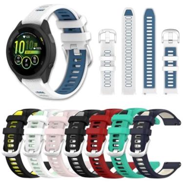 Imagem de Pulseira Silicone Para Relógio Garmin Forerunner 255/265/745/venu Dual Cor 22MM Fecho Duplo (Azul Claro e Branco)