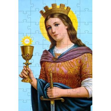 Imagem de Quebra-cabeça Religiosos Cognitivo Santa Bárbara em 60 Peças - Coleção