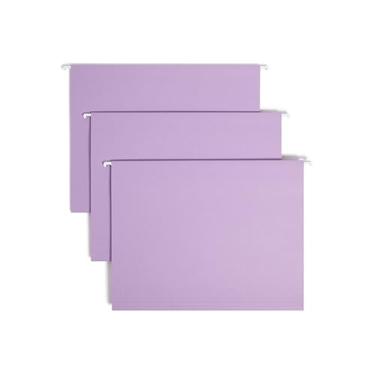 Imagem de Smead Pastas de arquivo suspensas padrão, 25 unidades, lavanda, abas ajustáveis de corte 1/5, tamanho carta (64064)