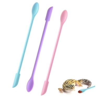 Imagem de ValueBargain 3 colheres de répteis, pó de réptil, mistura de frutas, mistura, comida, cabo longo, ferramenta de alimentação para gecko com crista, gárgula, dragão barbudo