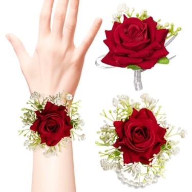 Imagem de GANZHOUYILAN Conjunto de 2 peças de corpete e flor na lapela