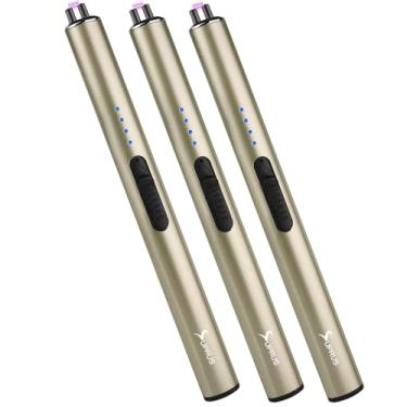 Imagem de SUPRUS Isqueiro elétrico recarregável à prova de vento USB sem chama com trava de segurança para vela